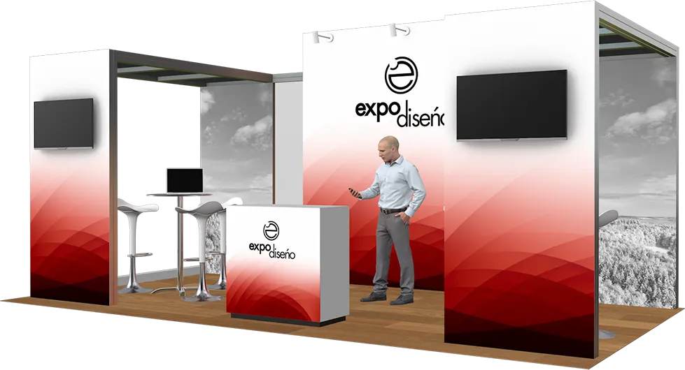 Ejemplo de stand de sistema Octanorm construido por Expodiseño